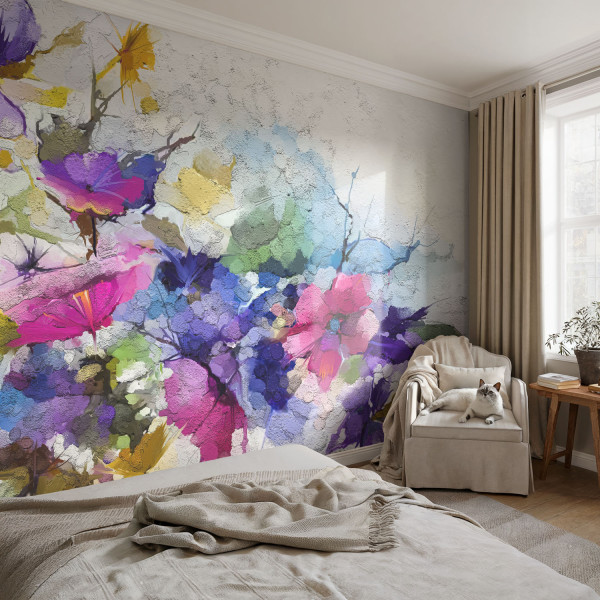 Tapeta Abstrakcyjne kwiaty art deco luksusowa flizelina 104x70