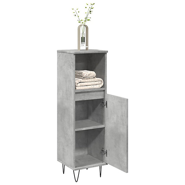 Armoire de salle de bain gris béton 30x30x100 cm vidaXL
