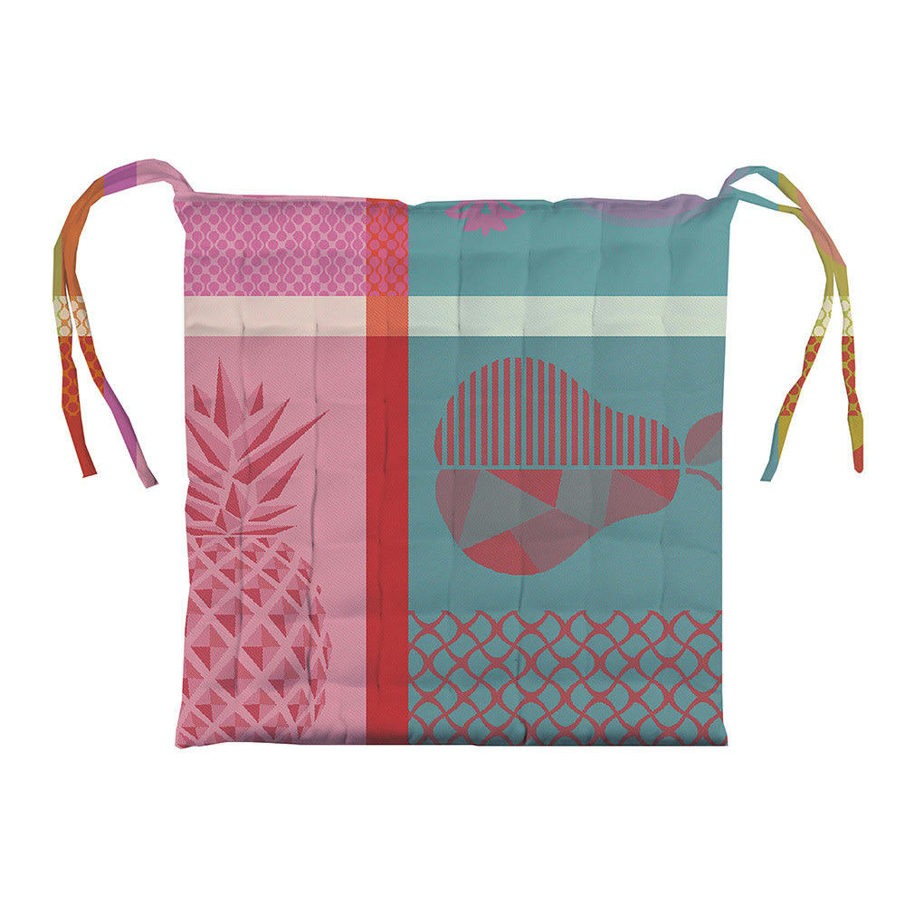 MILLE FRUITS D ETE SMOOTHIE - Galette de chaise enduit imperméable pur coton multicolore 38X38