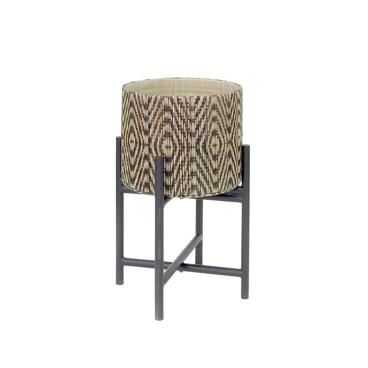 YORI - Cache pot sur pieds noirs Ø27 x h40cm