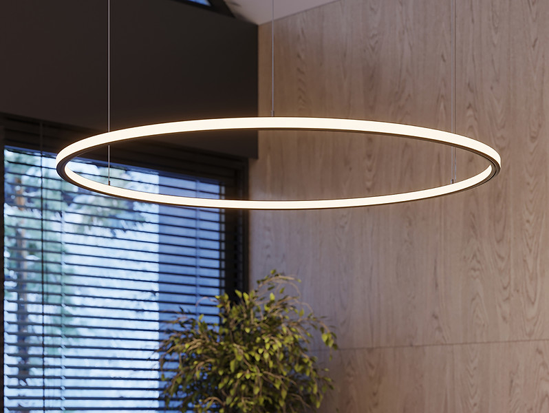 Lampa wisząca Risa LED 120 cm aluminiowa czarna