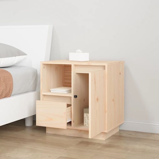 NNEVL Bedside Cabinets 2 pcs 50x34x50 cm Solid Wood Pine