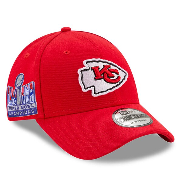 Kansas City Chiefs New Era Super Bowl LVIII Champions Side Patch 9FORTY Adjustable Hat - Red