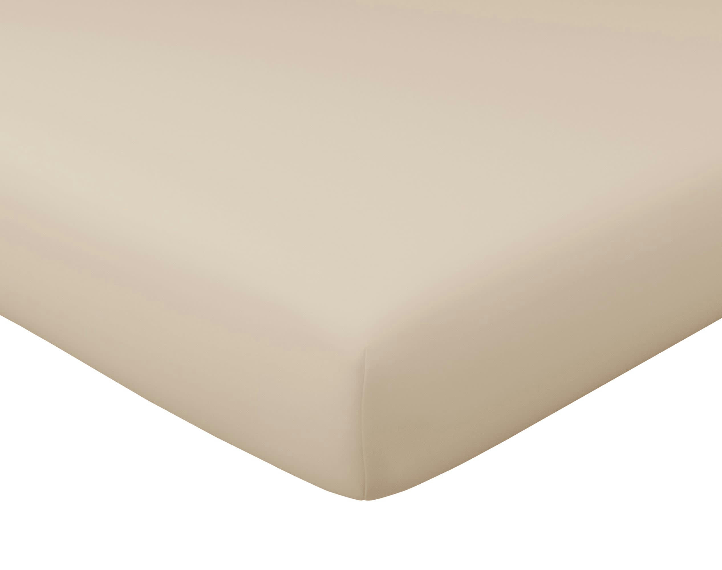 SATIN - Drap-housse 90x190 en satin de coton  beige