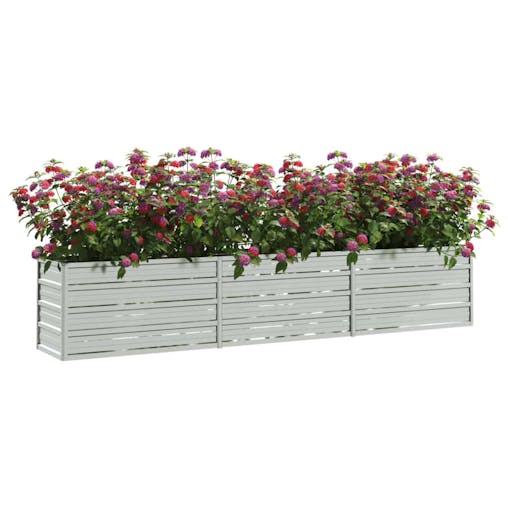 NNEVL Garden Raised Bed 240x40x45 cm Galvanized Steel Silver