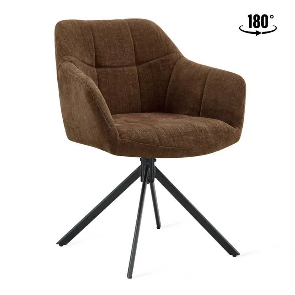 2x Eetkamerstoel Jesse - Stof Choco Donkerbruin