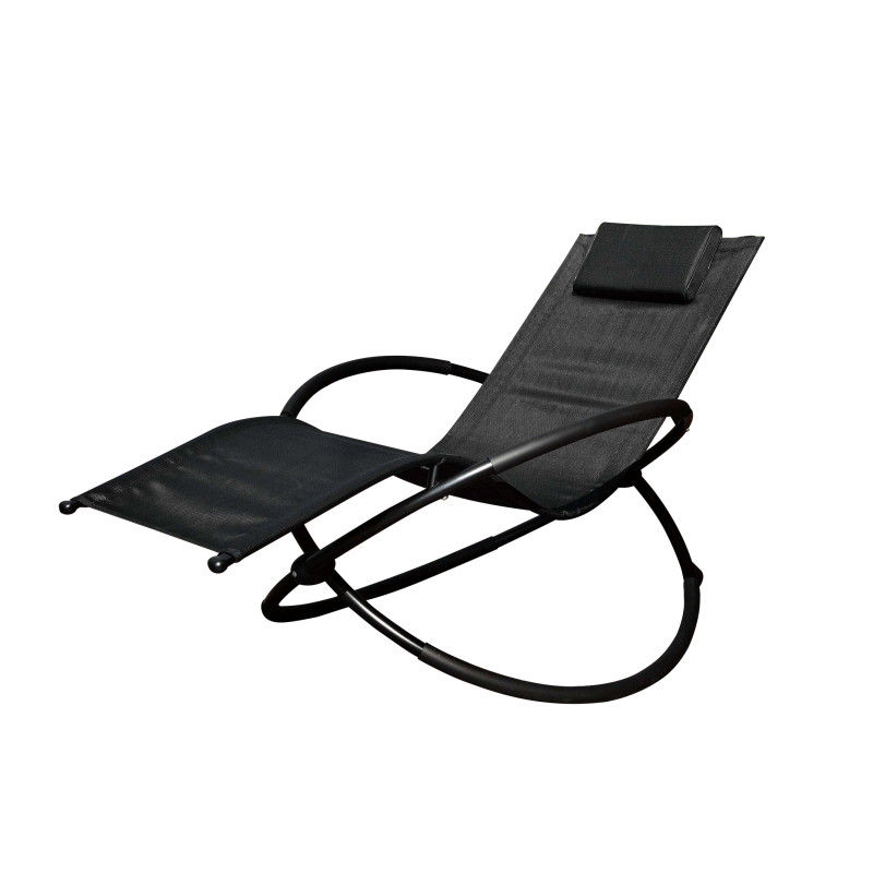 Rocking chair en textilène noir
