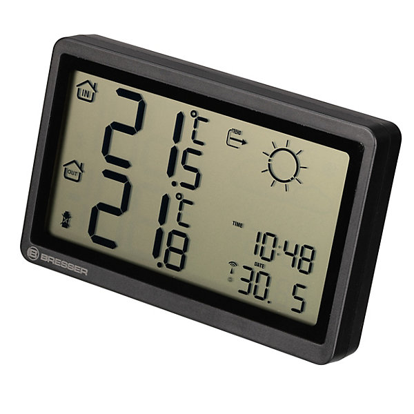 Bresser Station Météo Sans Fil avec Capteur Extérieur Prévisions Température Intérieure Extérieure Alerte Gel écran Couleur