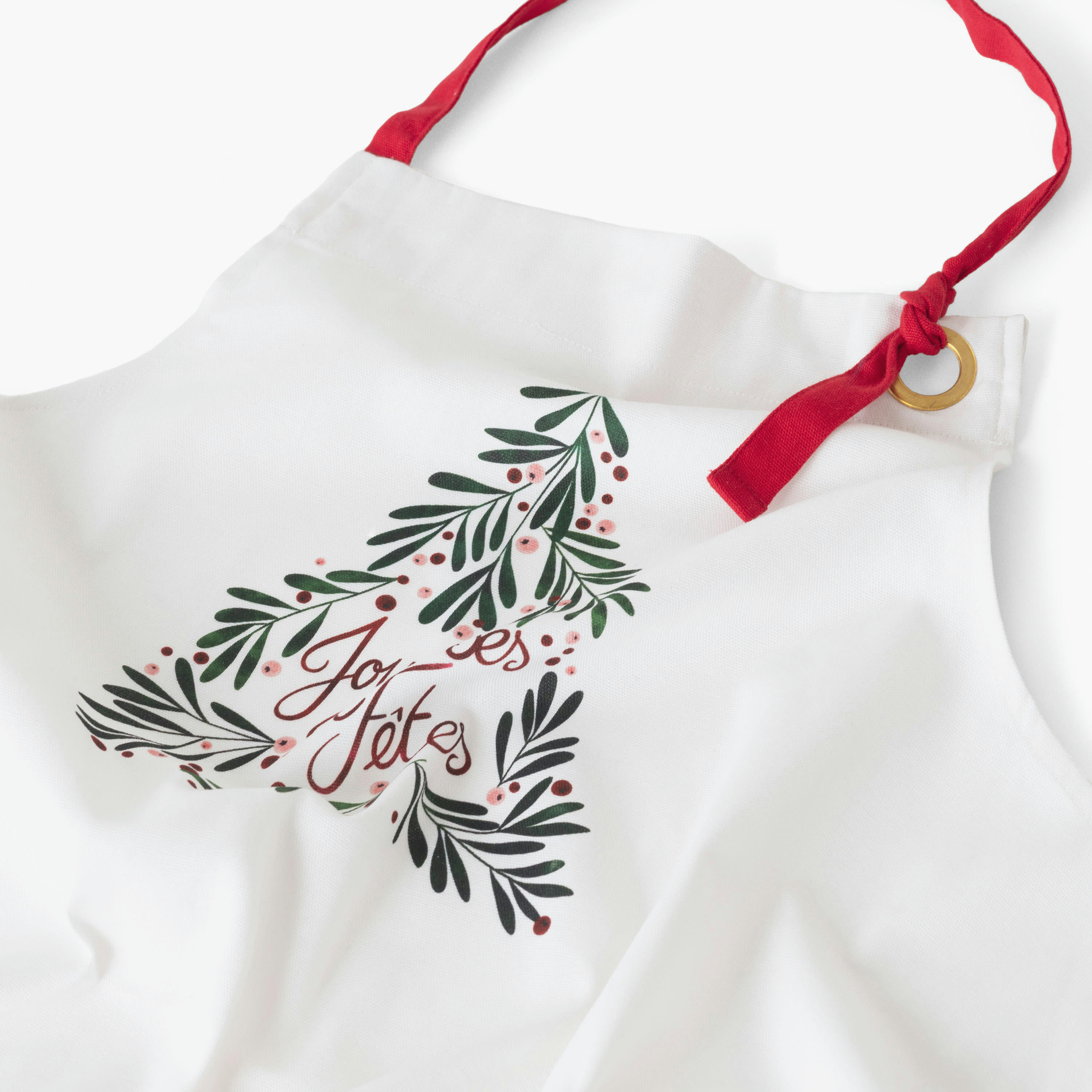 TRADITION - Tablier de cuisine Ecru imprimé beige 71 x 92 cm