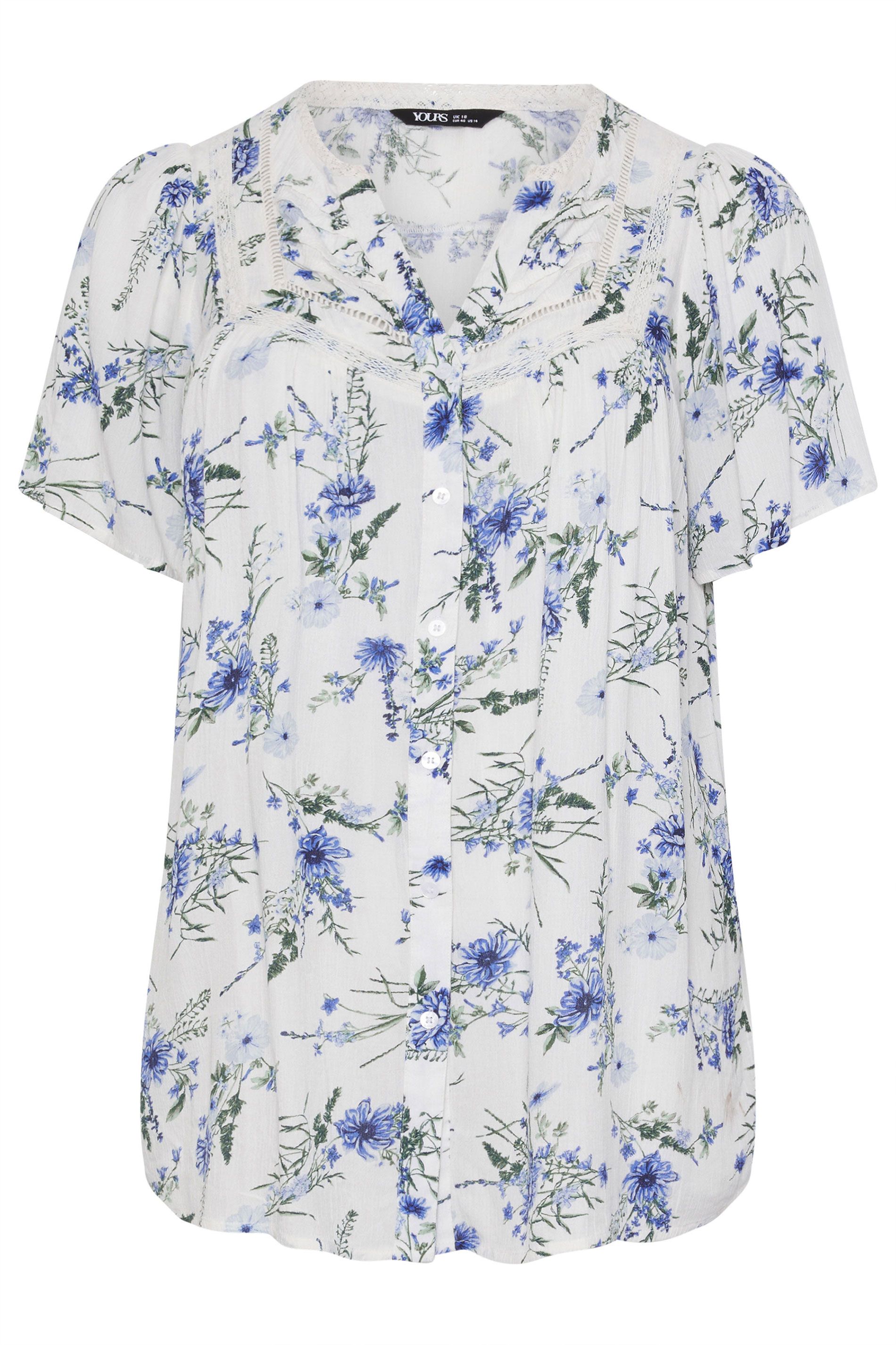 Yours Floral Notch Neck Blouse