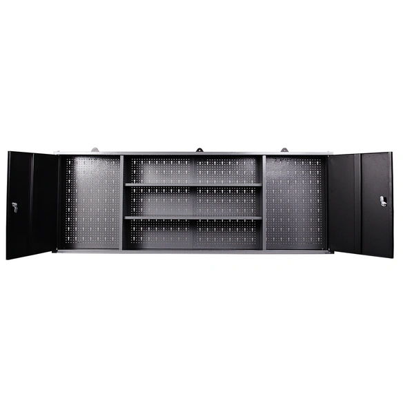 Hängeschrank, BxHxT: 160 x 60 x 16 cm, Metall, schwarz/grau