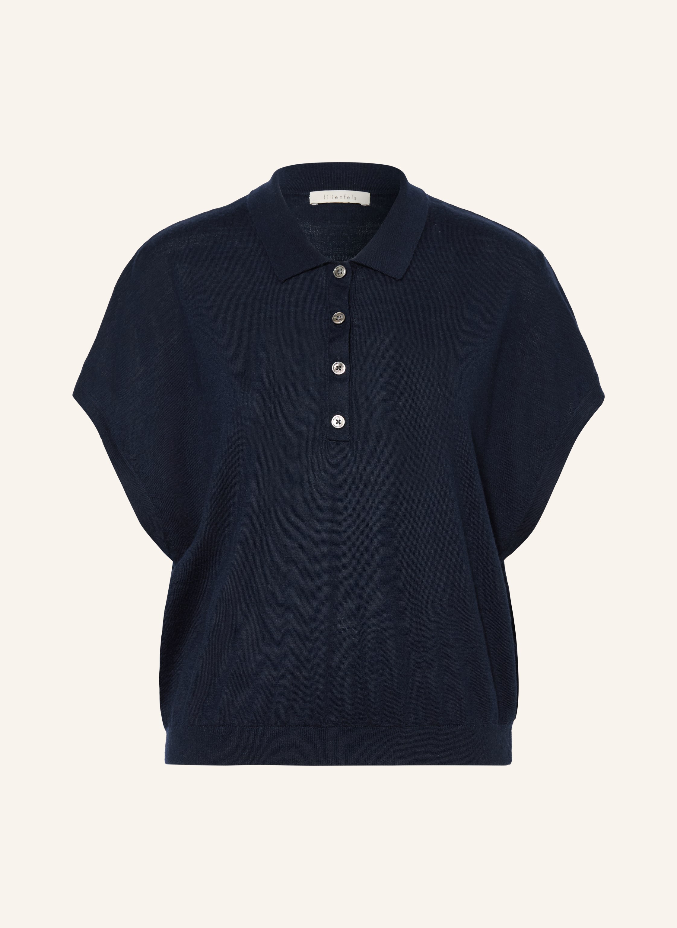 lilienfels Strick-Poloshirt mit Merinowolle