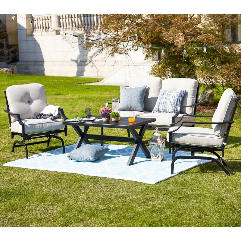 PATIO FESTIVAL 4-Piece Outdoor Sofa Seating Group with Cushions