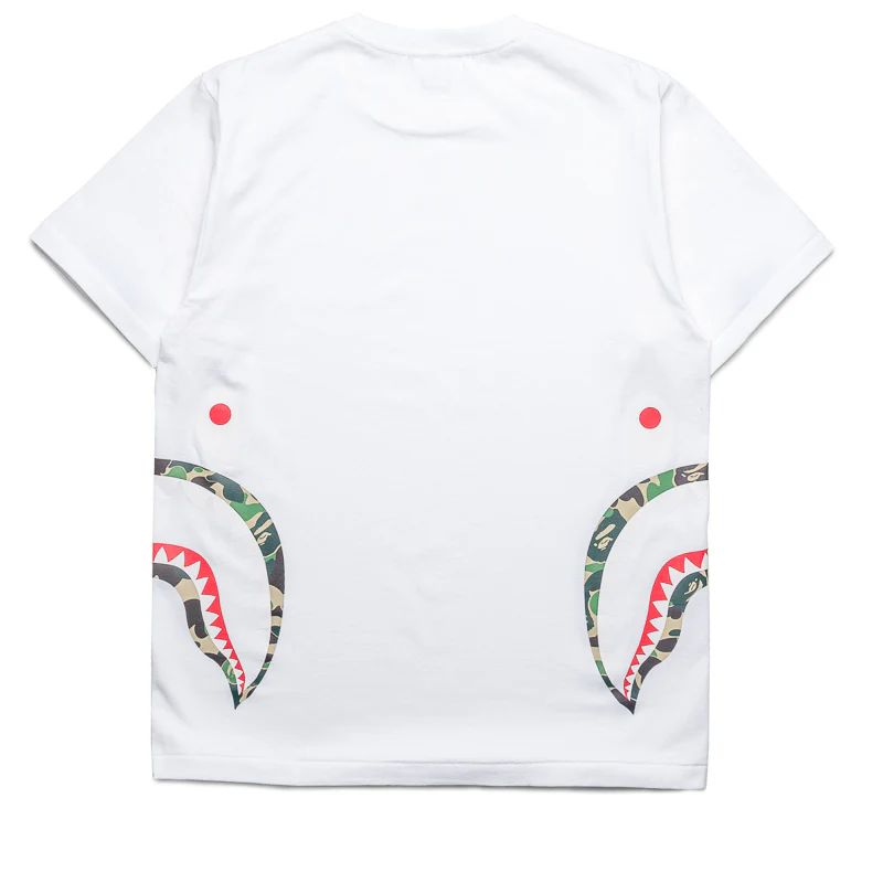 A Bathing Ape ABC Camo Side Shark Tee - White/Green