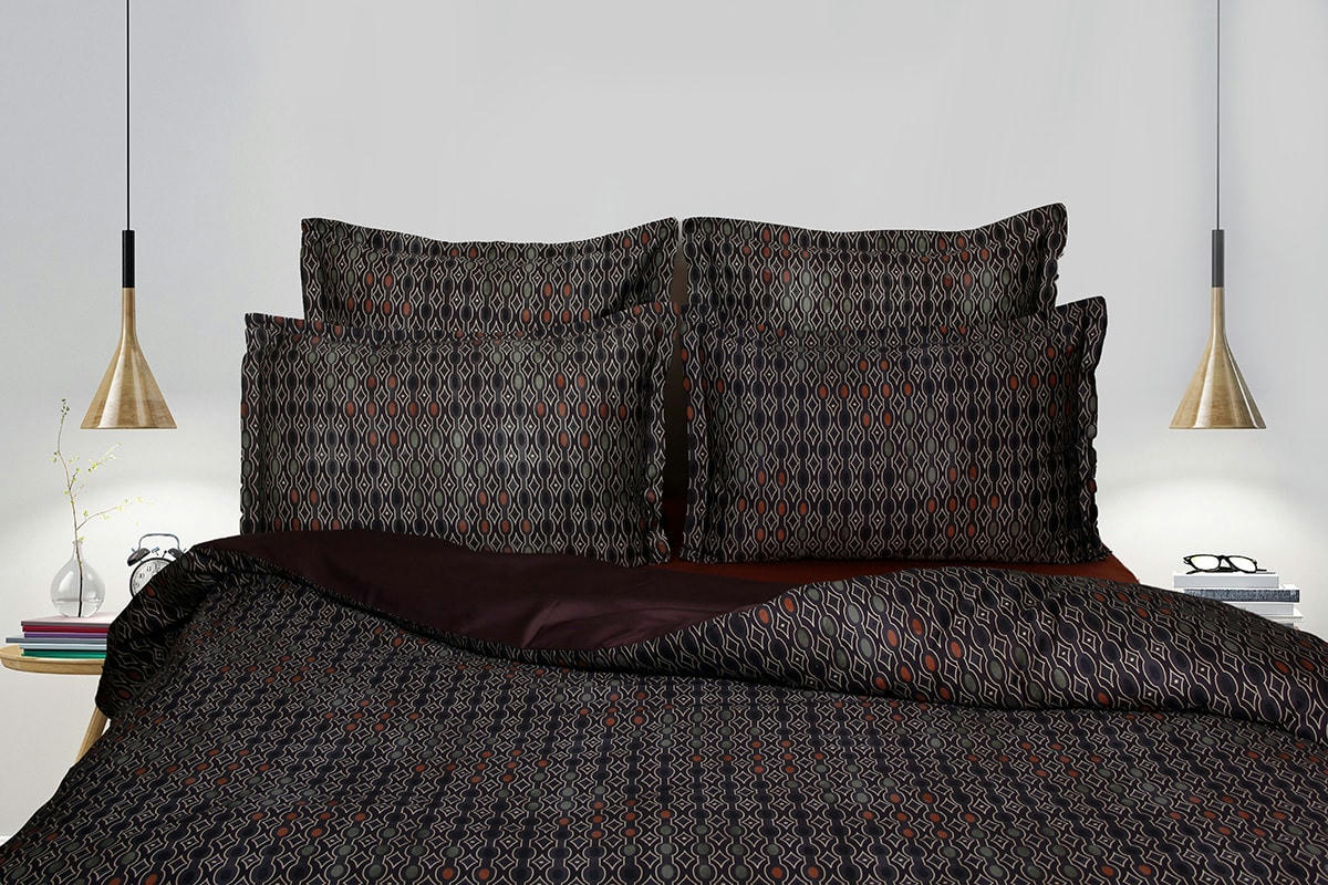 MAJEUR - Parure housse de couette 240x220 cm+2 TO 63x63 cm satin de coton