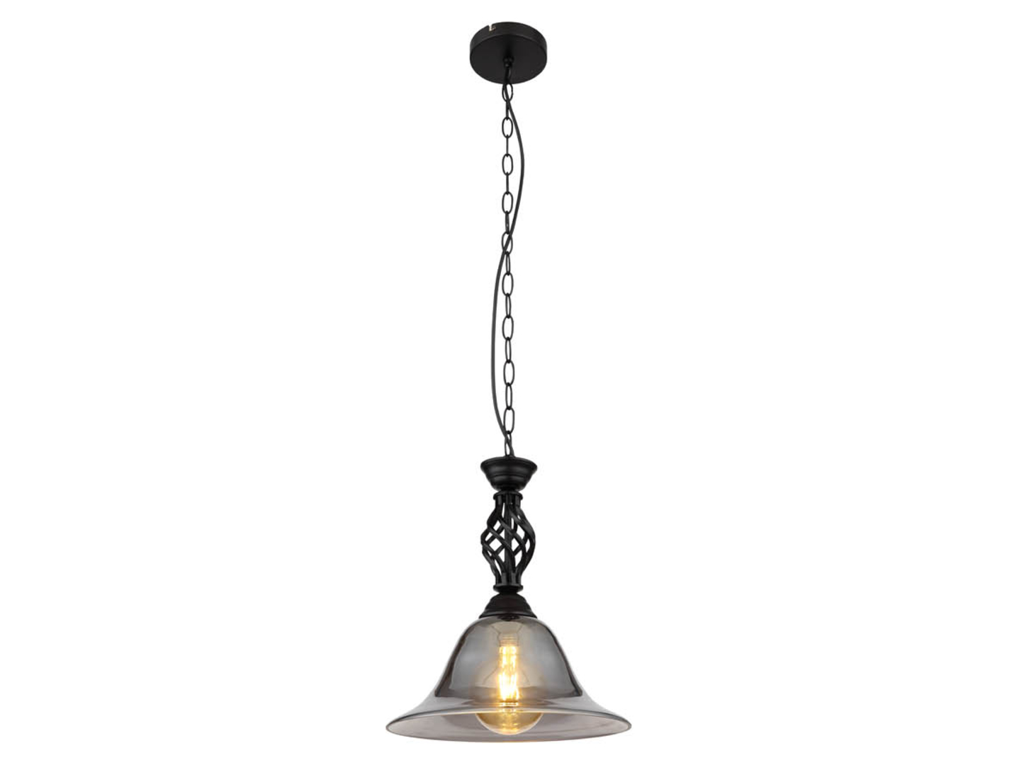 Lampa wisząca Gonny metalowo-szklana czarna