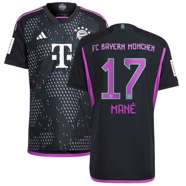 Sadio Mané Bayern Munich adidas 2023/24 Away Authentic Player Jersey - Black/White
