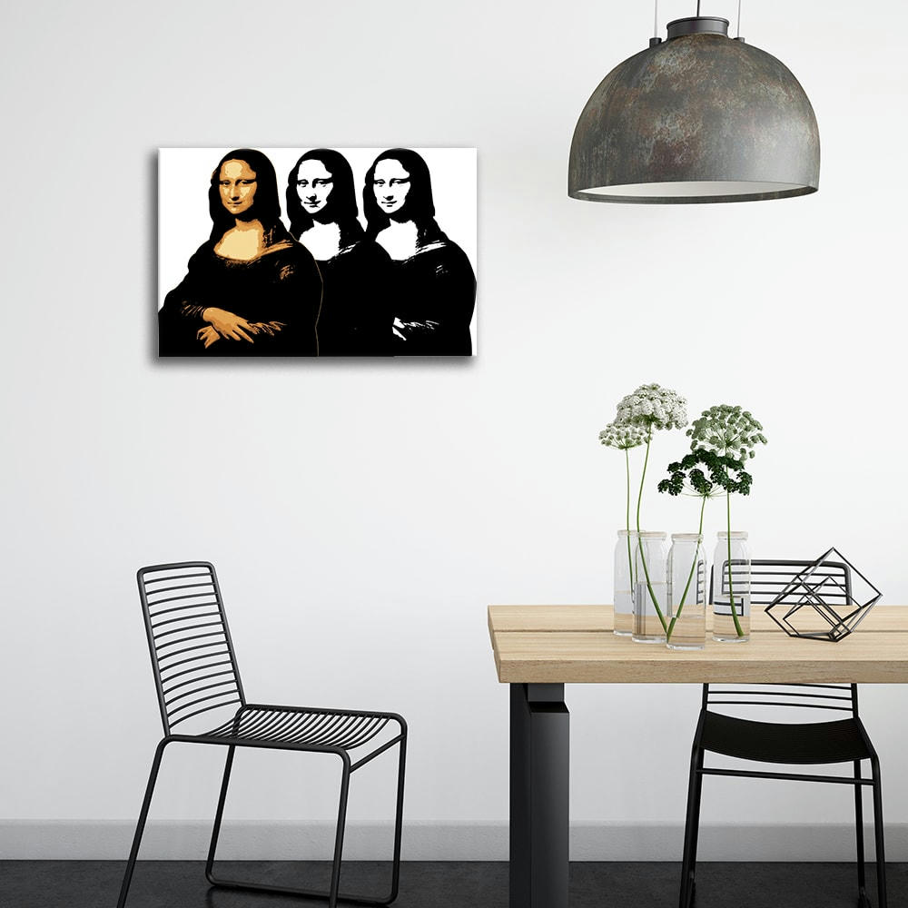 - Tableau Mona Lisa en Noir et Blanc et en Couleurs 60x90cm