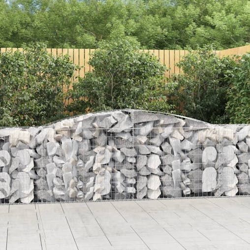 NNEVL Arched Gabion Baskets 3 pcs 400x50x80/100 cm Galvanised Iron