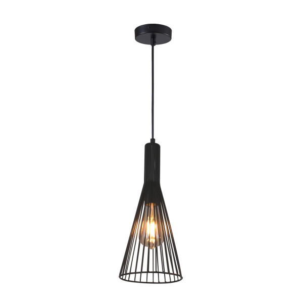Lampa wisząca czarna TIANA 1xE27x20W wym: 146x15,5x15,5 cm Polux