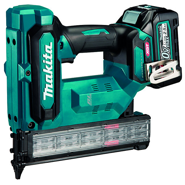 Makita FN001GA201 - Cloueur fin 18GA sans fil 40 V avec 2 batteries 2,0 Ah et Makpac