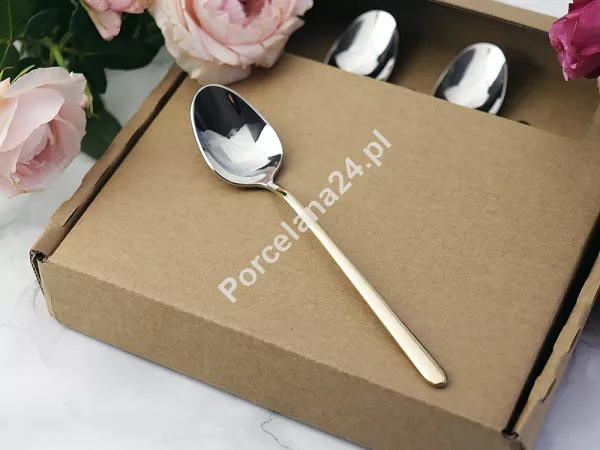 Komplet 6 łyżeczek do kawy / herbaty 13,5 cm Hisar - Bahama Gold GIFT BOX
