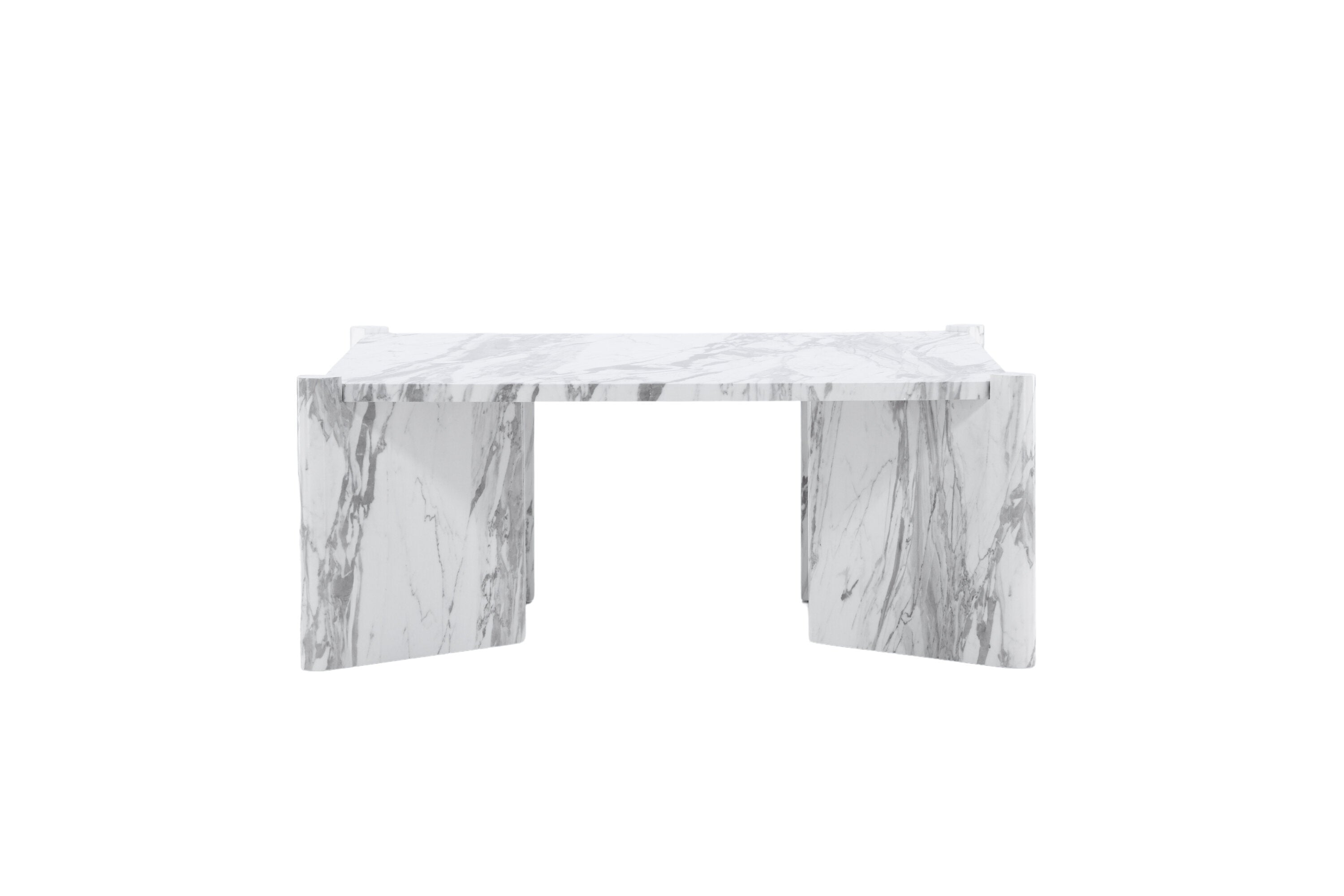 Rebellenclub Salontafel Makai - 100 x 100 cm - Wit marmerlook