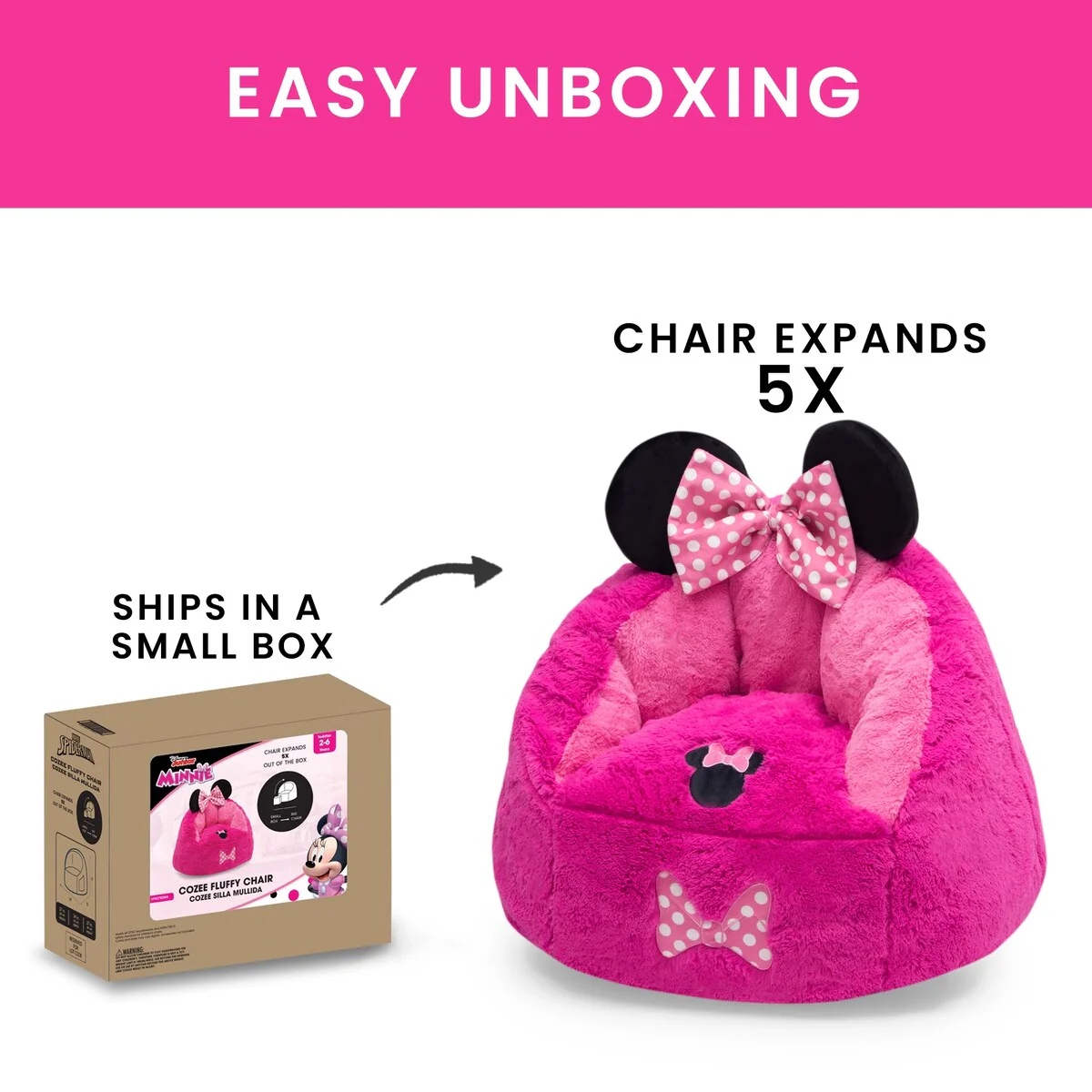 Disney Minnie Mouse Cozee Figural Chair by Delta Children, Toddler Size for Kids Up to 6 Years Old