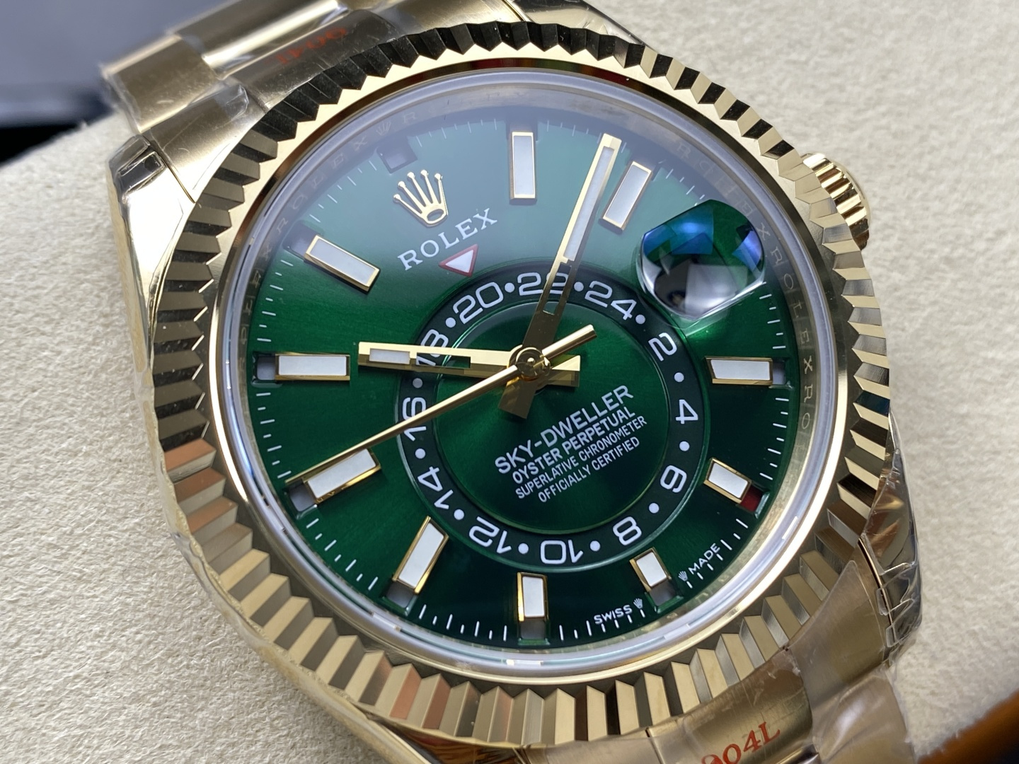 Rolex Sky-Dweller YG Plated Green Dial 42mm Oyster Super Clone