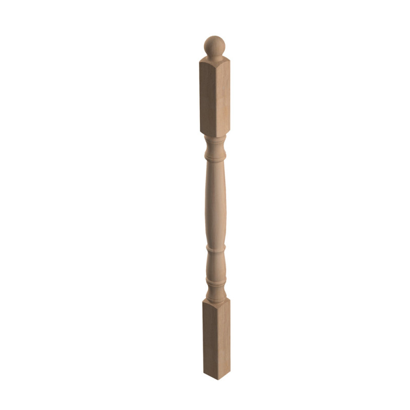 Poteau tourné en bois de chêne 7 x 7 x 130 cm 2 pièces SOGEM