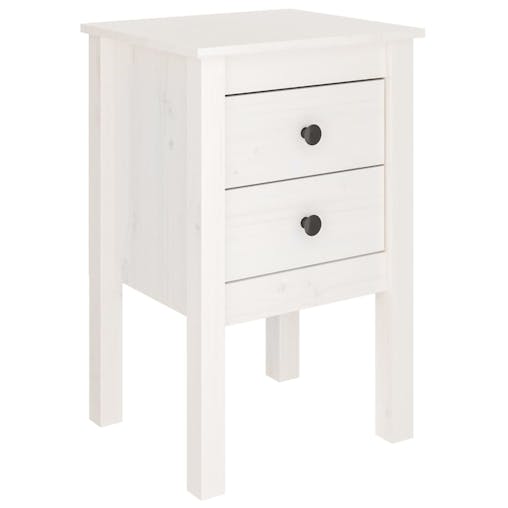 NNEVL Bedside Cabinets 2 pcs White 40x35x61.5 cm Solid Wood Pine