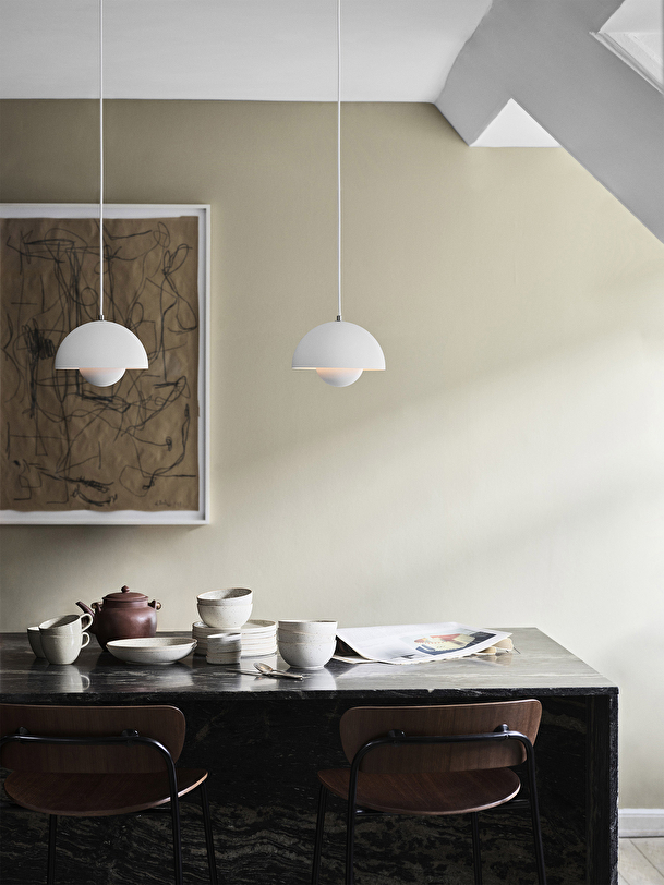 Suspension flowerpot vp1 blanc mat - &tradition blanc
