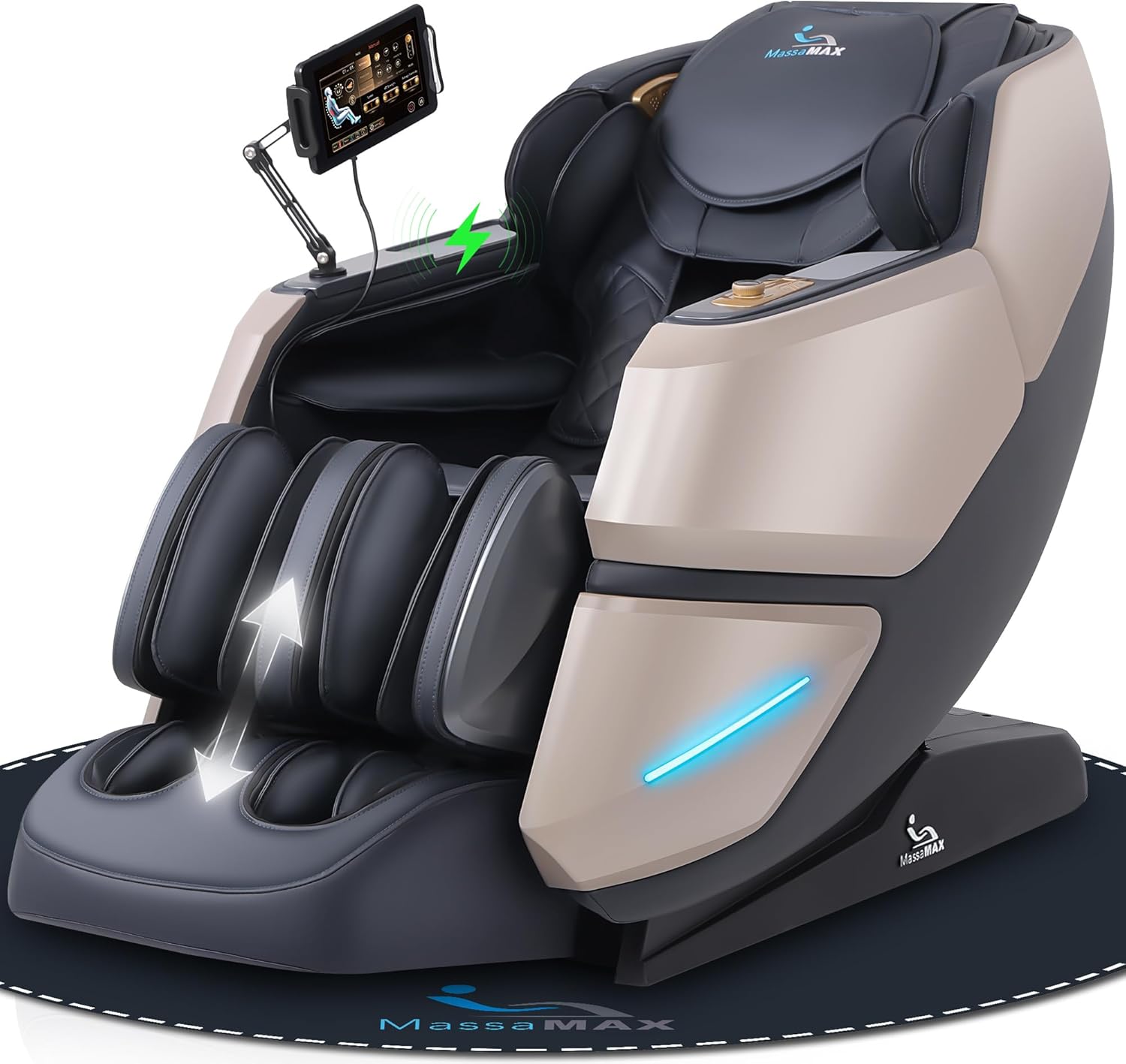 MassaMAX MT339 2026 4D Massage Chair, Full Body Zero Gravity Recliner with SL-Track, Body Scan, Graphene Heating, Deep Yoga Stretch, Foot Rollers & Hands-Free Voice Control (Magic Black)