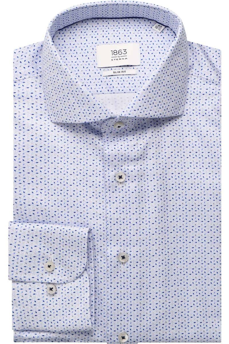 ETERNA 1863 Slim Fit Hemd mittelblau, Bedruckt