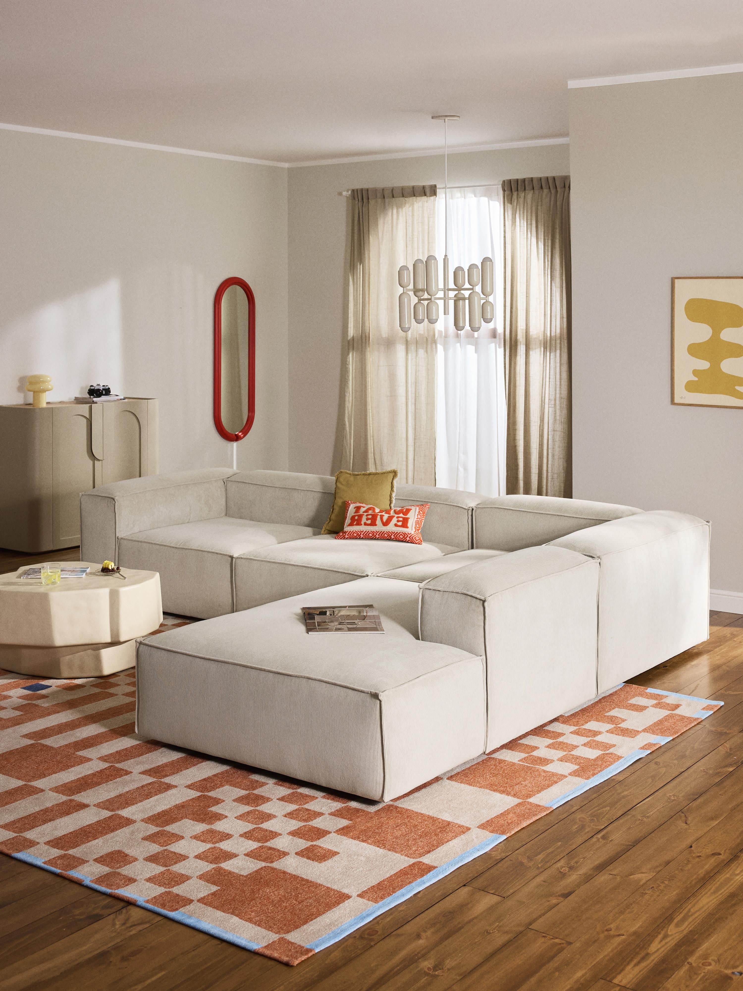 Modulares XL-Ecksofa Lennon (4-Sitzer) aus Cord