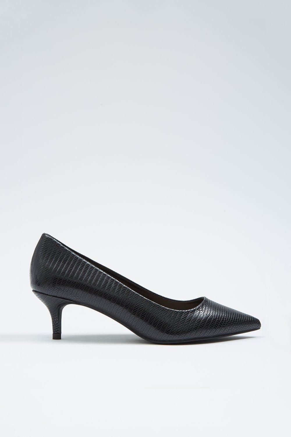 Dorothy Perkins Wide Fit Dove Kitten Heeled Court Shoes