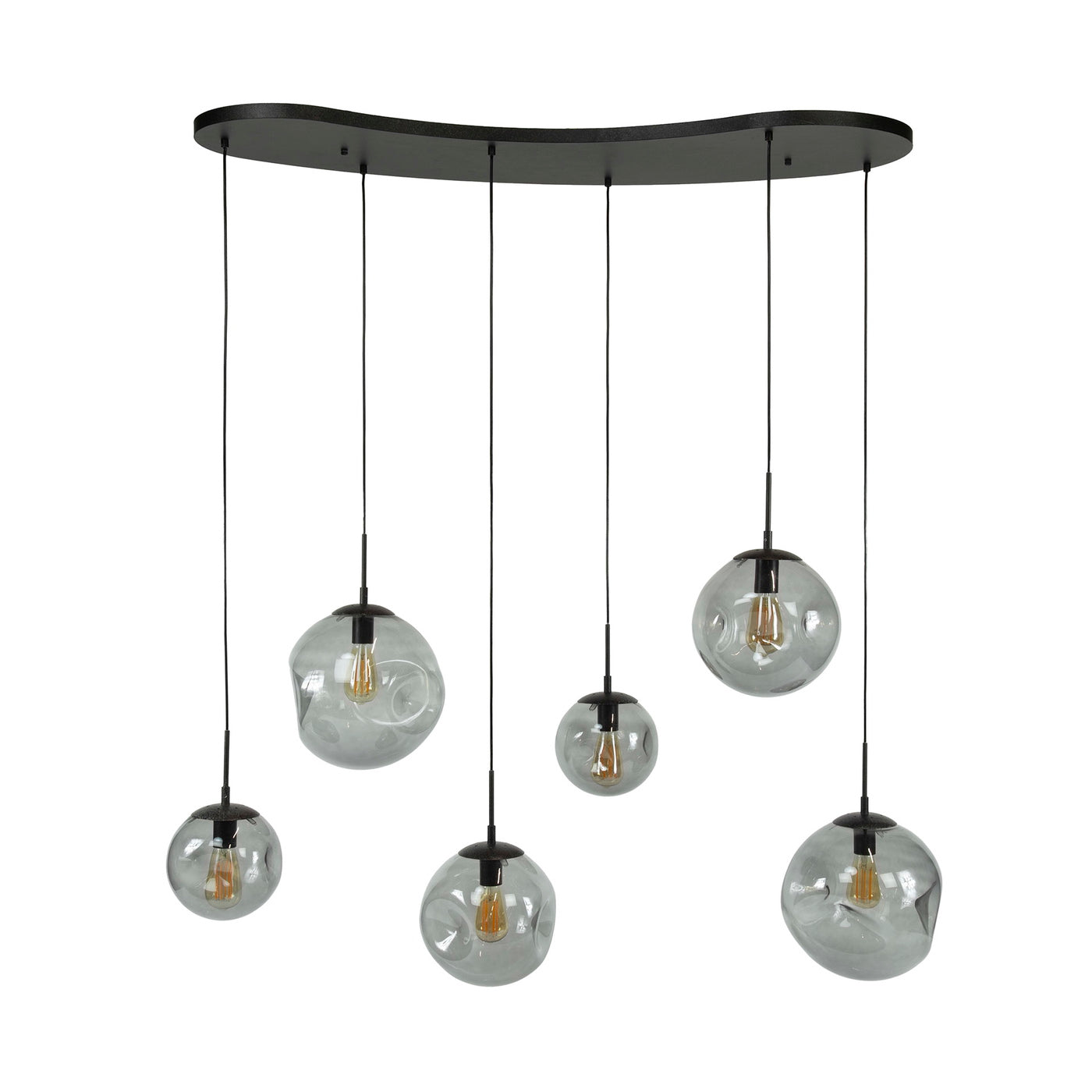 Giga Meubel Hanglamp Stellar Black - Zwart - 6-Lichts - 135x60x150cm