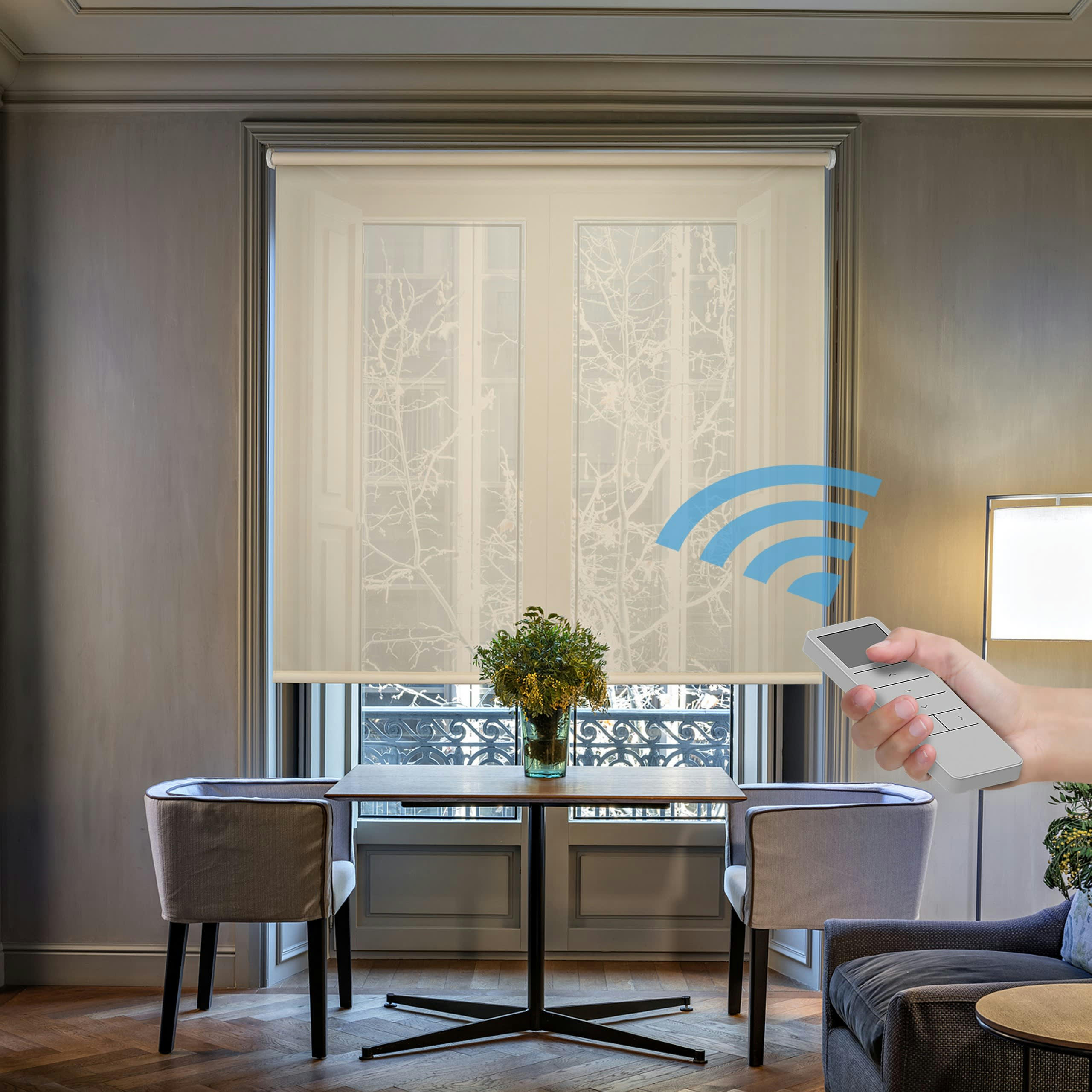 TRANSLUCIDE MOTORISÉ - Store enrouleur motorisé translucide beige 120 x 250 cm