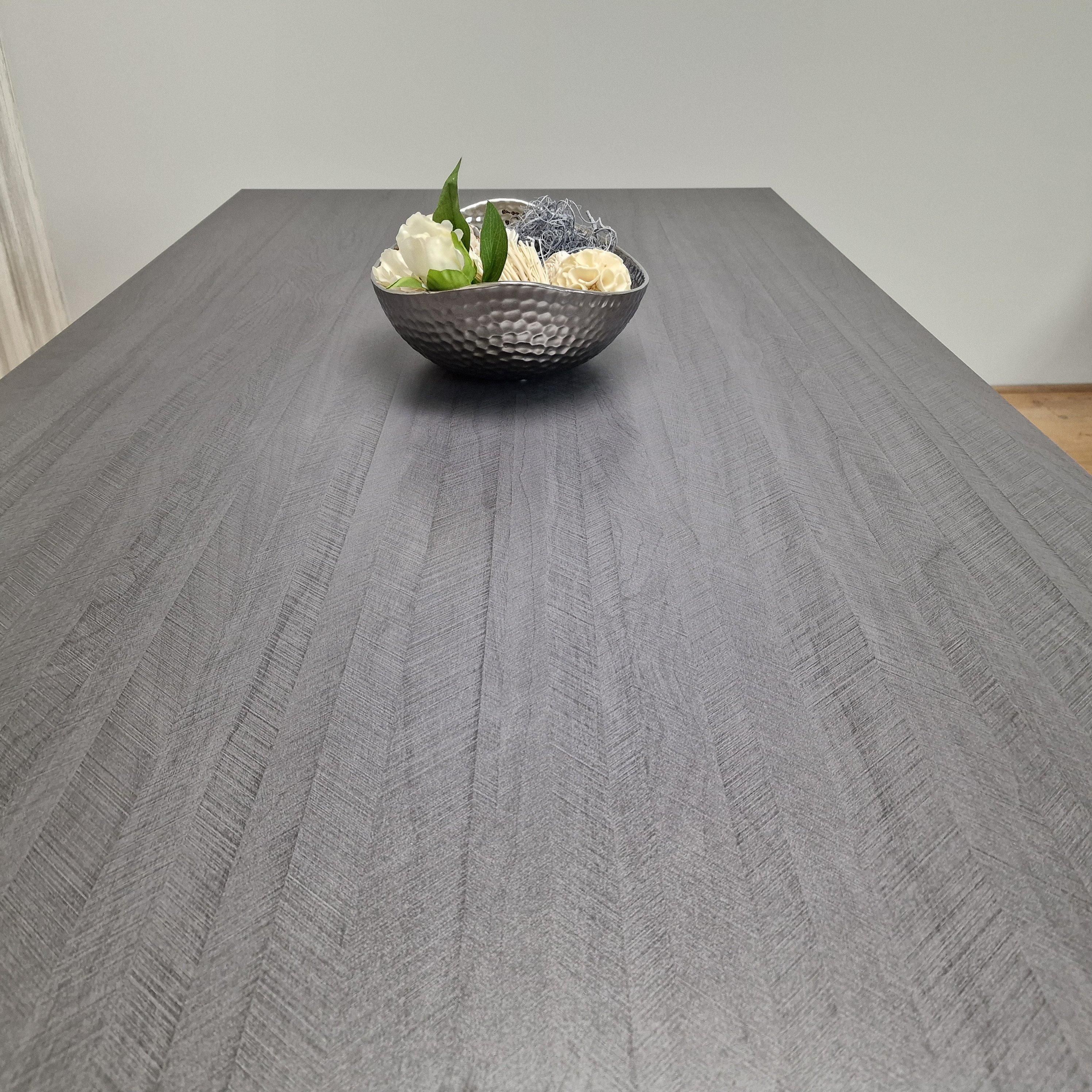 KOSY KOALA Dining Table and 2 Benches Black Dark Grey 2 Grey Wooden Benches Wood Dining Set Furniture