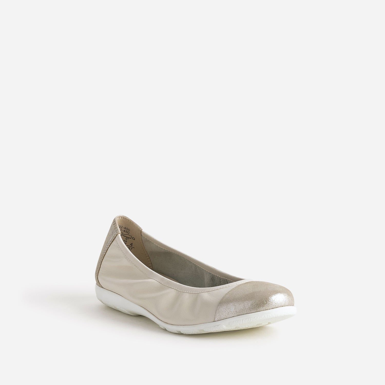 Ballerine CAPRICE beige élastiquée à bout irisé