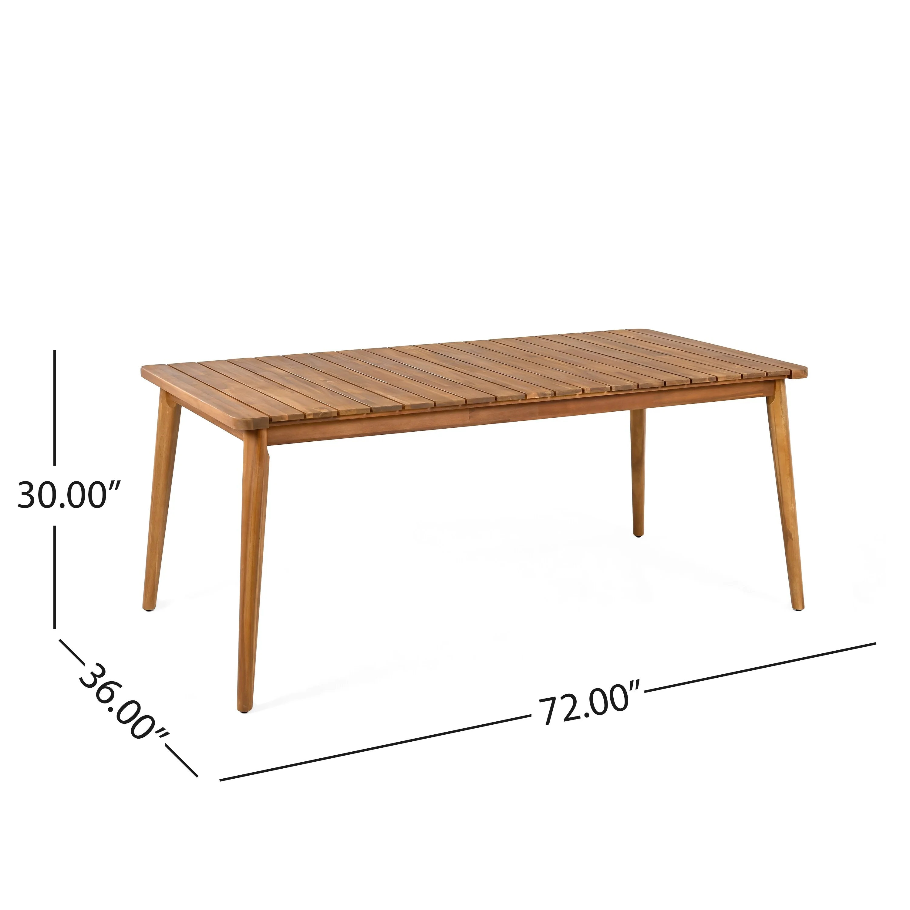 Acacia Wood Dining Table 8-Person Outdoor Table, Farmhouse Furniture, Teak 180 LBS Weight Capacity 72L