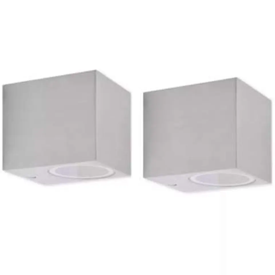 vidaXL - Buitenlamp - Zilver - Aluminium - 6.8 x 9.2 x 8.1 cm - 2 stuks