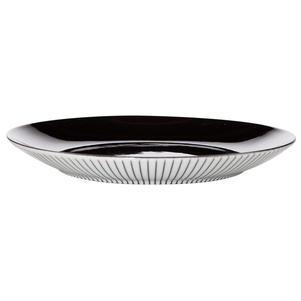 Assiette à dessert rayure noire et blanche Ø20.5cm