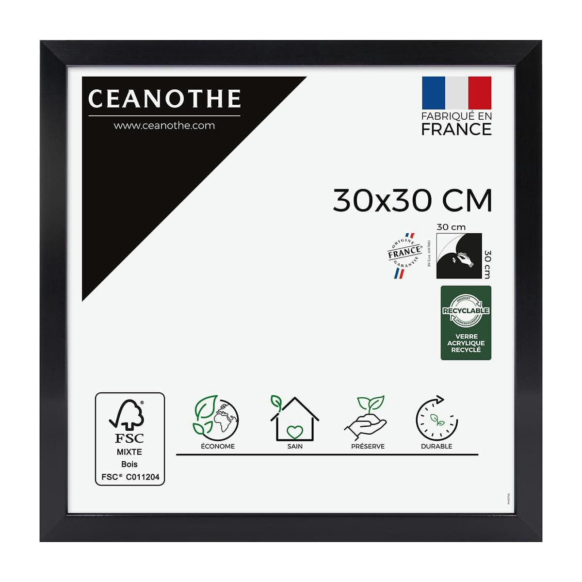 PRECIOUS - Cadre photo carbone 30x30 cm résine recyclée