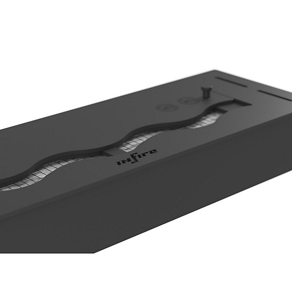 Brûleur à bioéthanol encastrable en acier inoxydable noir de 50 cm, 1 lt