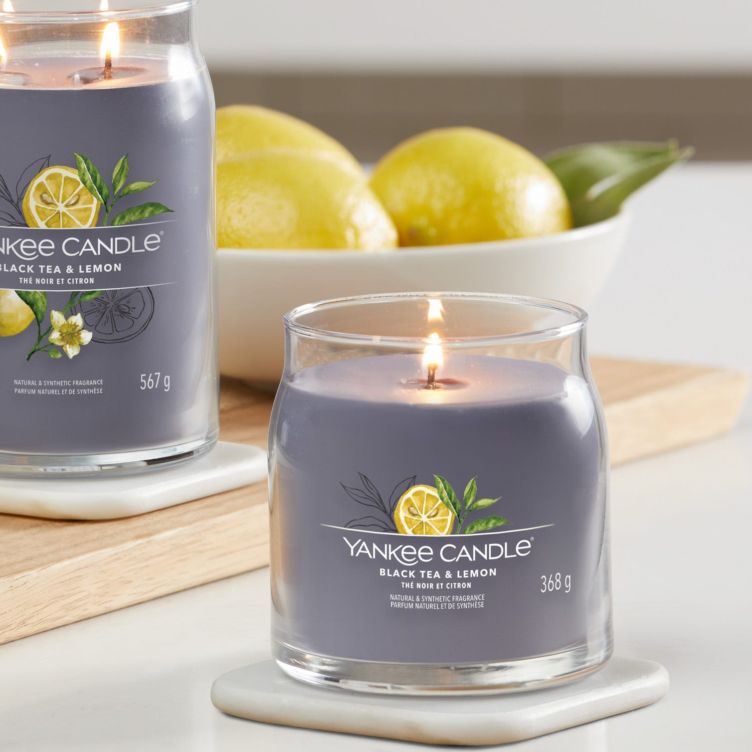 Black Tea Lemon, candela in giara media Yankee Candle
