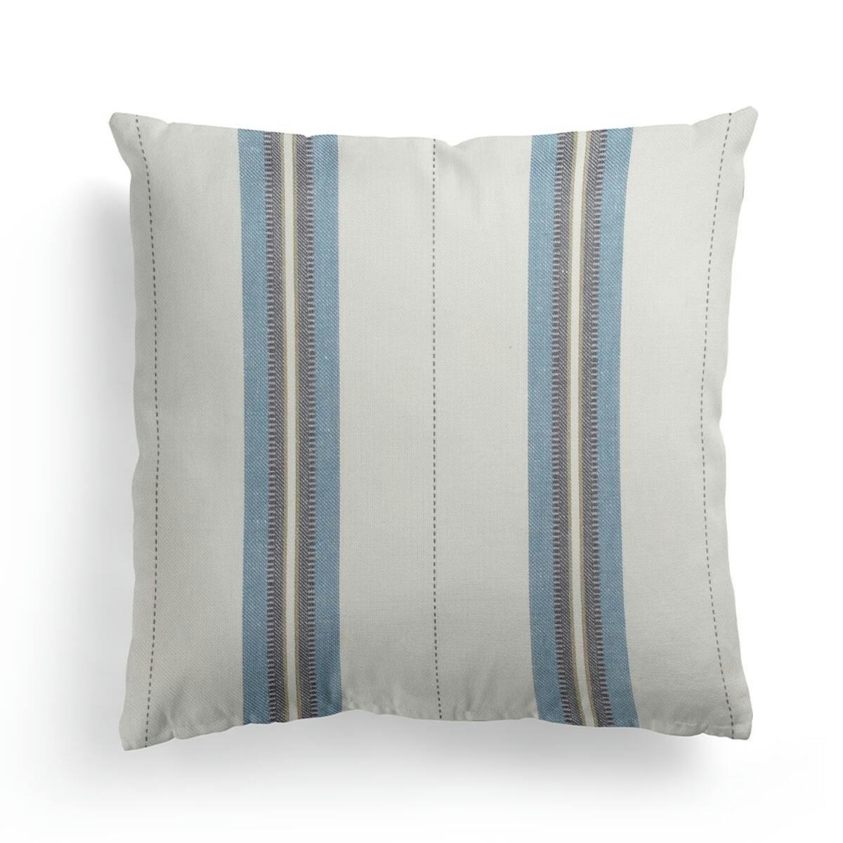 KANBO - Housse de coussin coton et lin Bleu 40x40 cm