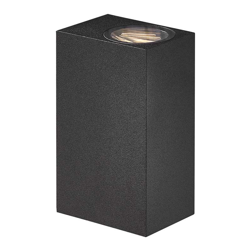 Nordlux Asbol Wandlamp Buiten - 2-lichts LED - 3000K - IP44 - Zwart - Rechthoek
