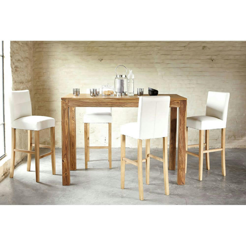 Stockholm - Table à manger haute en sheesham massif 6/8 personnes L150