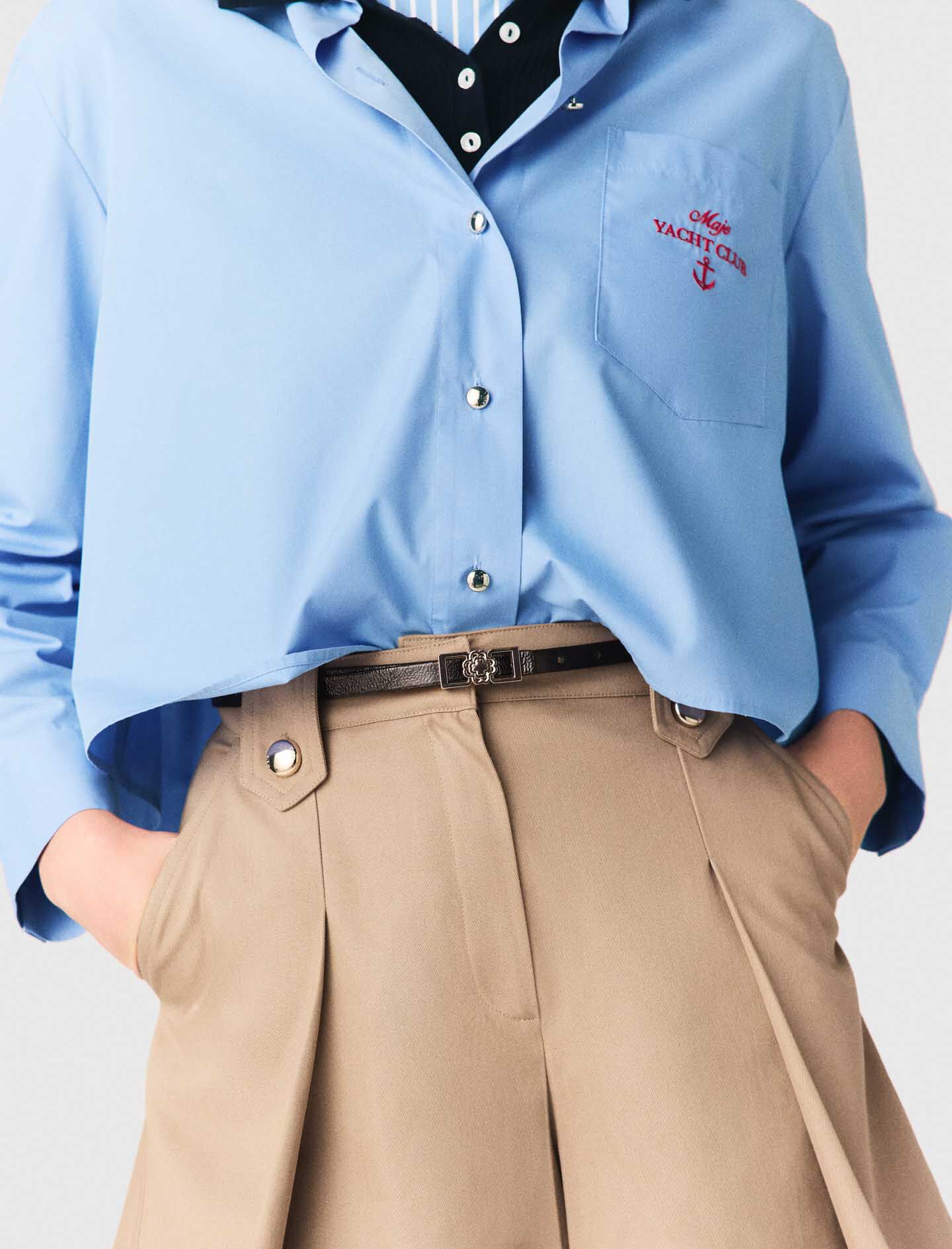 Short à plis en coton